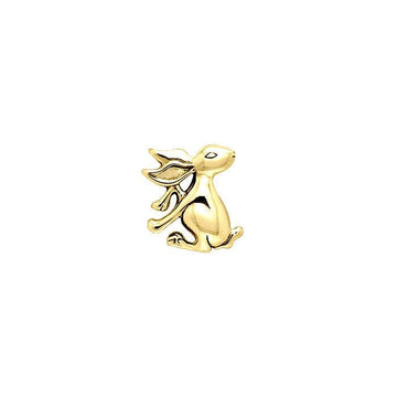 Small Rabbit or Hare Solid Gold Pendant GPD2995 - Jewelry